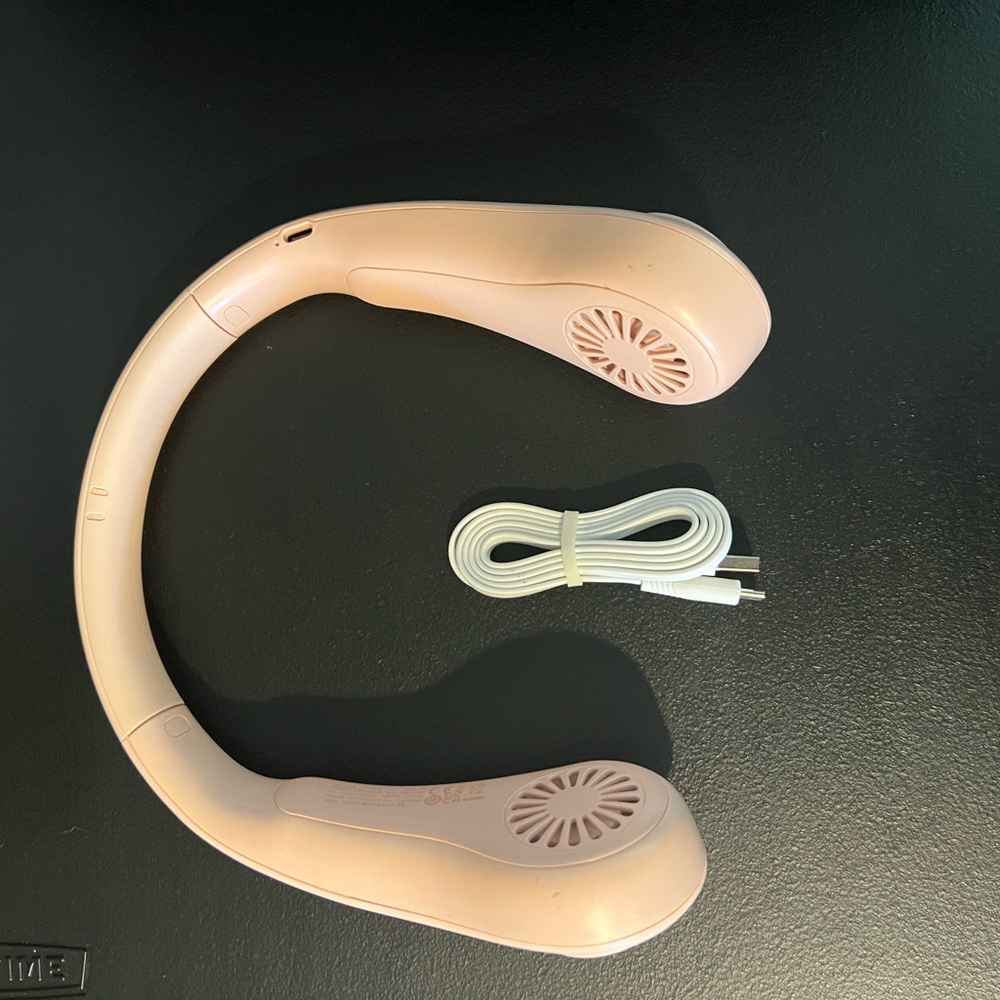 Pink Wearable Neck Fan